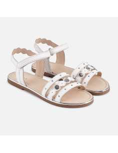 SANDALIA PIEL TACHAS