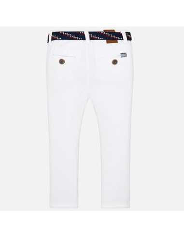 Pantalón chino largo con cinturón slim fit niño