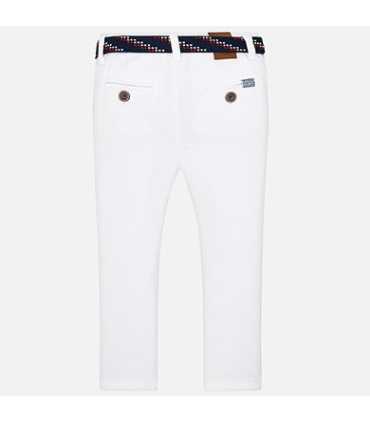 Pantalón chino largo con cinturón slim fit niño