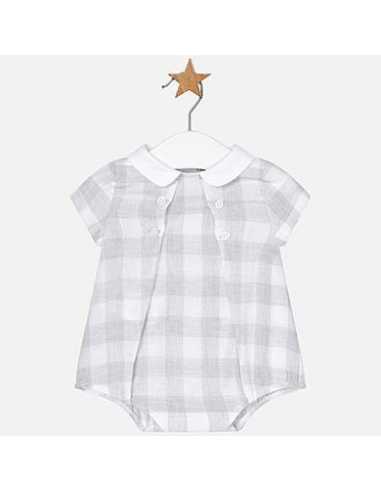 Pelele cuadros lino bebé recién nacido