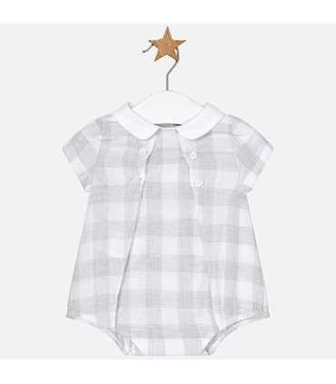 Pelele cuadros lino bebé recién nacido