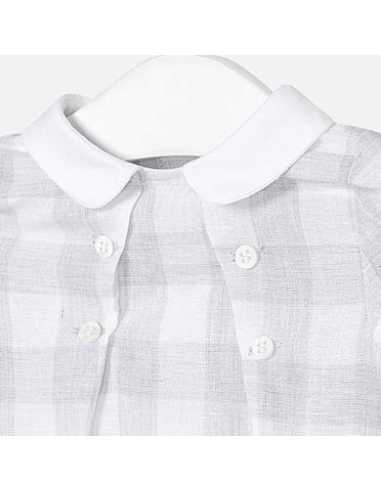 Pelele cuadros lino bebé recién nacido