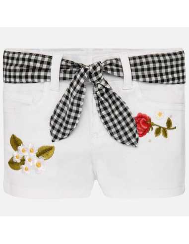 Shorts cinturón vichy bebé niña