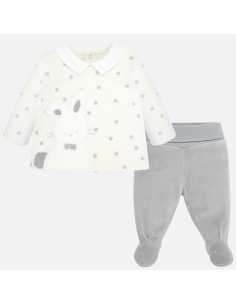 Conjunto polaina y camiseta animalito bebé niño recién nacido